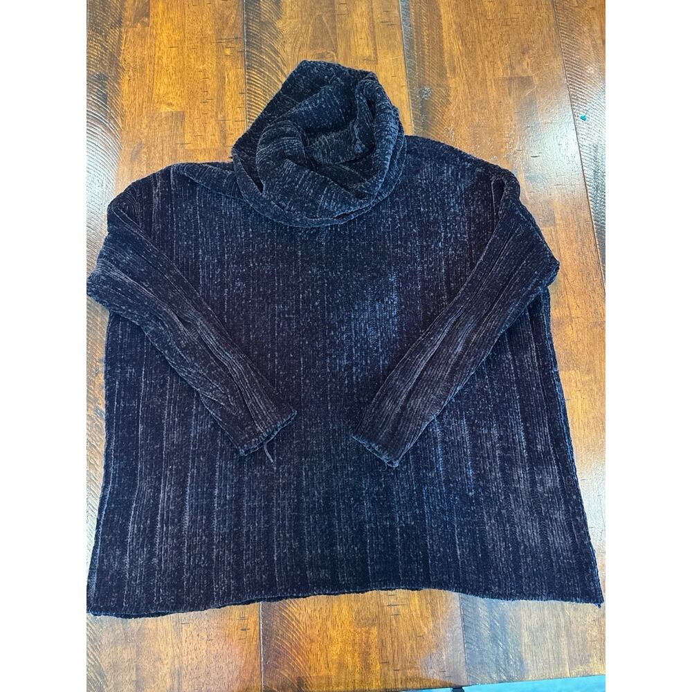 Antonio Melani Oversized Black Chenille Cowl Neck Sweater XS Cozy Fall Winter - Picture 2 of 8
